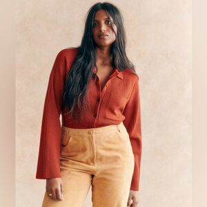 Sezane Liya Cardigan Rust - Size M
